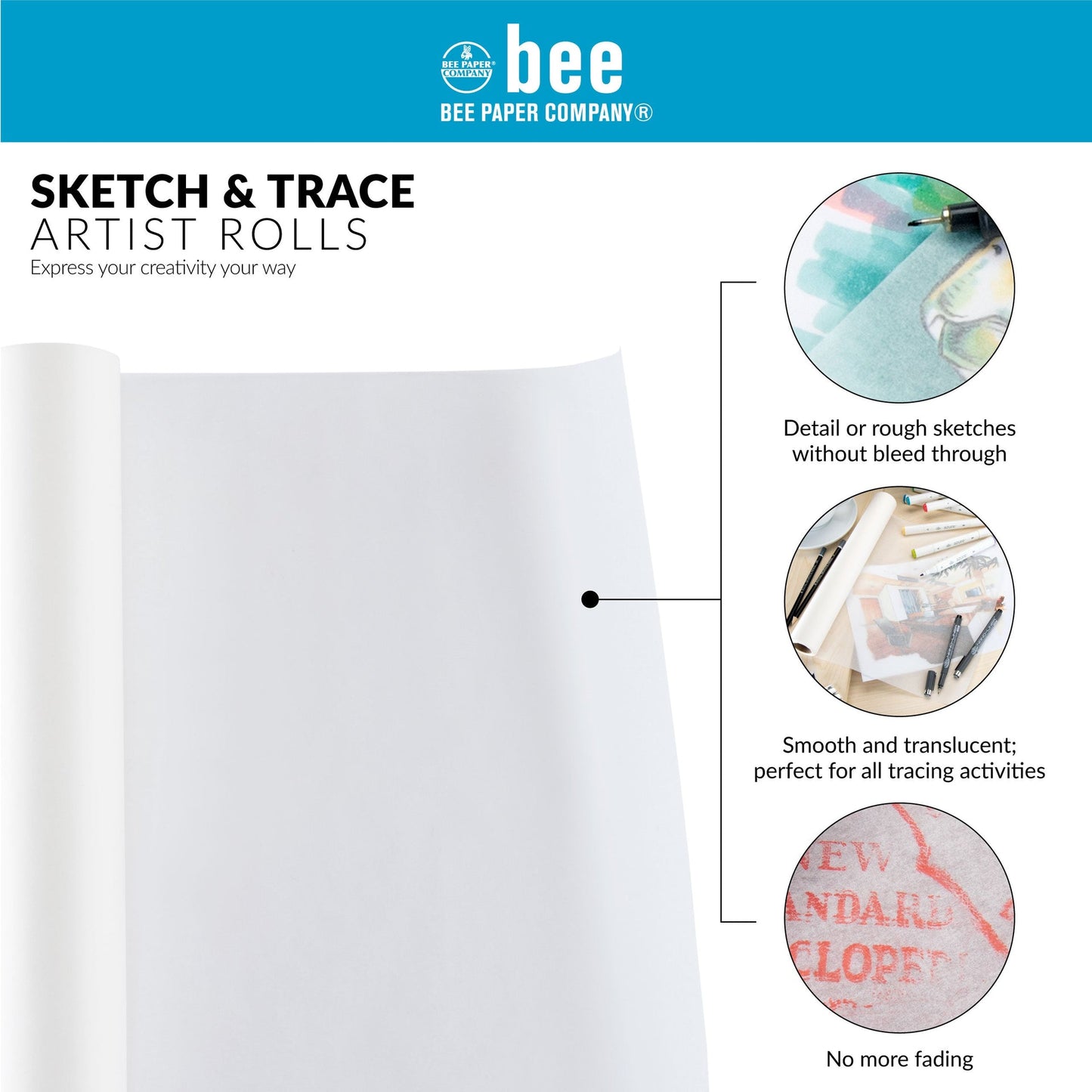 BEE-515 Series | Sketch and Trace Paper – White