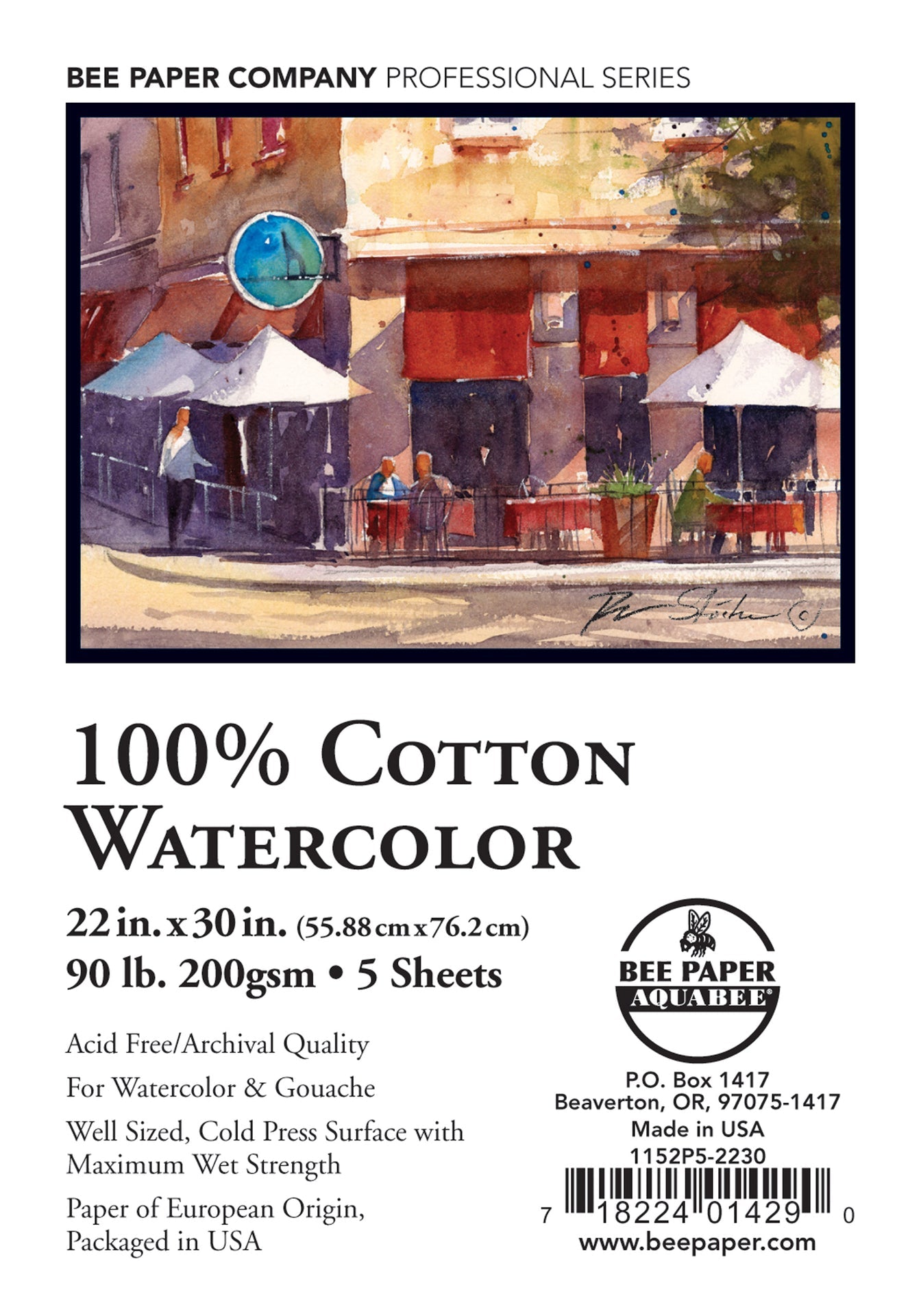BEE-1152 Series | 100% Cotton Watercolor Paper – 90 lb.