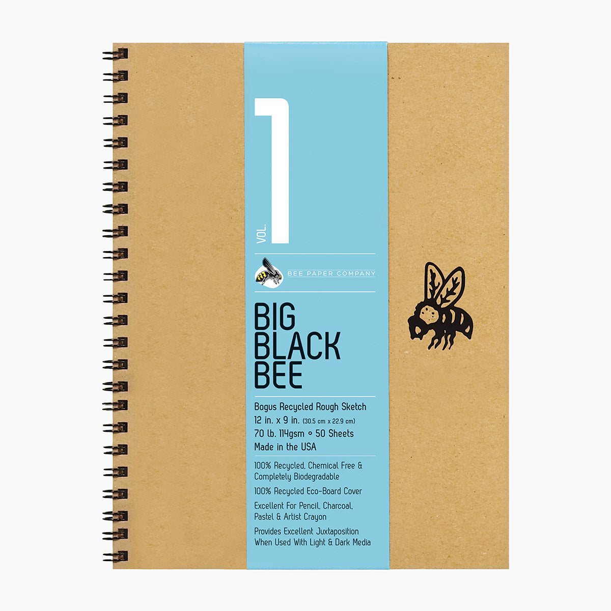 BEE-202 Series | Big Black Bee Brown Bogus Recycled Rough Sketch Journal