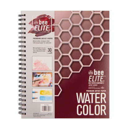 BEE-42066S | Bee Elite™ Watercolor Artist Pad 9" x 12" Spiral Bound