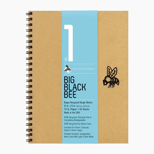 BEE-202 Series | Big Black Bee Brown Bogus Recycled Rough Sketch Journal
